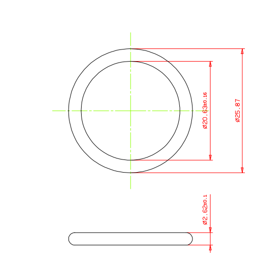 Кольцо резиновое уплотнитель для расходомера, размер 25,87*2,62 мм FB